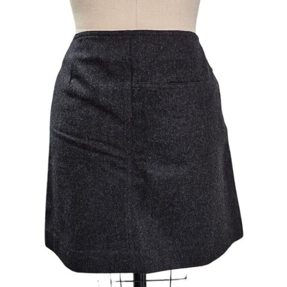 Vtg Ralph By Ralph Lauren Charcoal Gray Wool Blend Wrap Around Mini Skirt Sz 8 - Picture 3 of 4